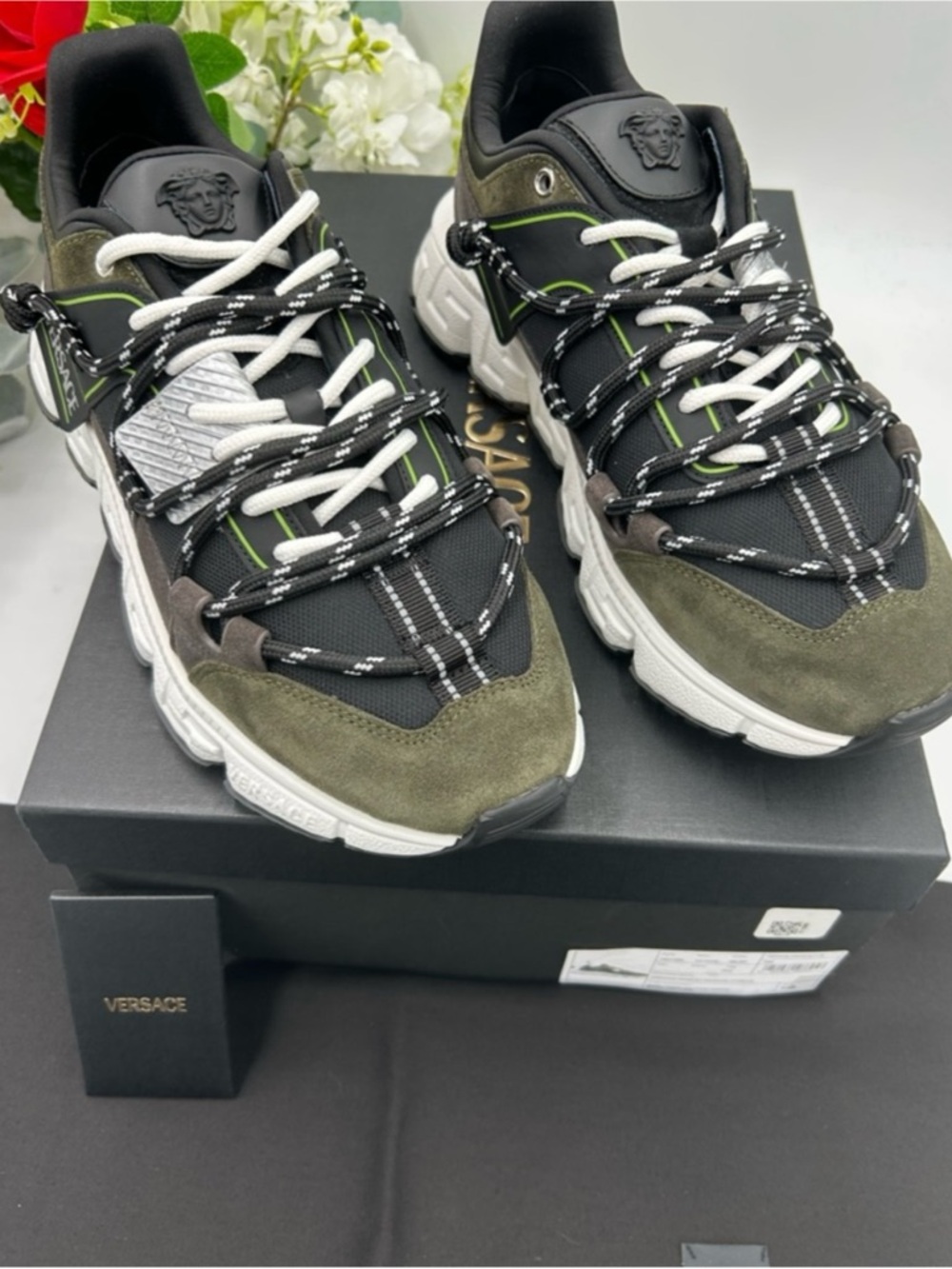 Versace TRIGRECA suede/leather sneakers size
44/11 made in Italy - Picture 2 of 9